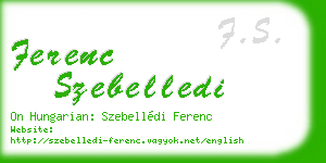 ferenc szebelledi business card